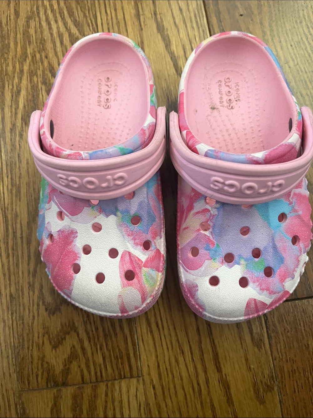 CROCS Kids Pink Floral Water Clogs
